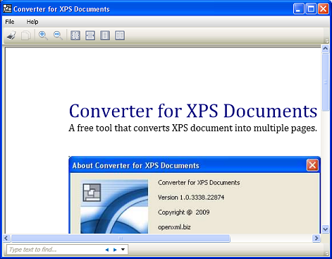 Screenshot for Converter for XPS Documents 1.0